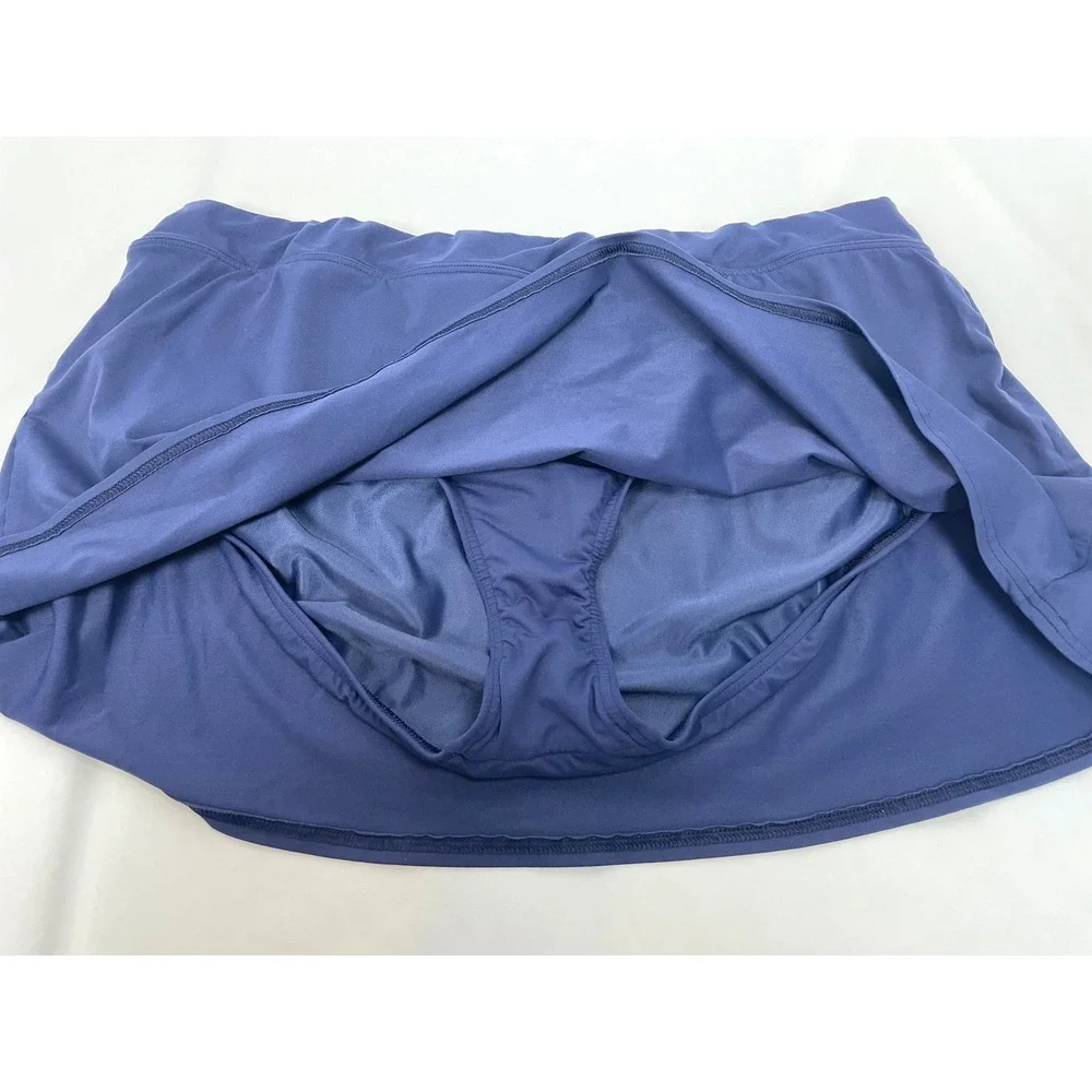 Lands'‎ End Size 16W Blue Mini Swim Skirt Bathing Suit Bottom